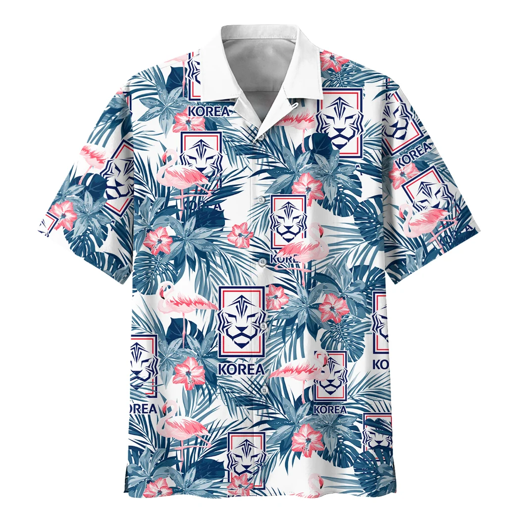 Korea Republic Hawaiian Shirt FIFA World Cup 26 Tropical Style, Summer Match Button Shirt HVN1587KO