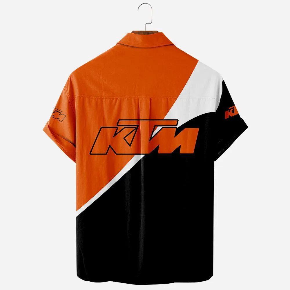 KTM Hawaiian Shirt Exclusive Logo, Hot Rod Button Shirt CAR581022526366