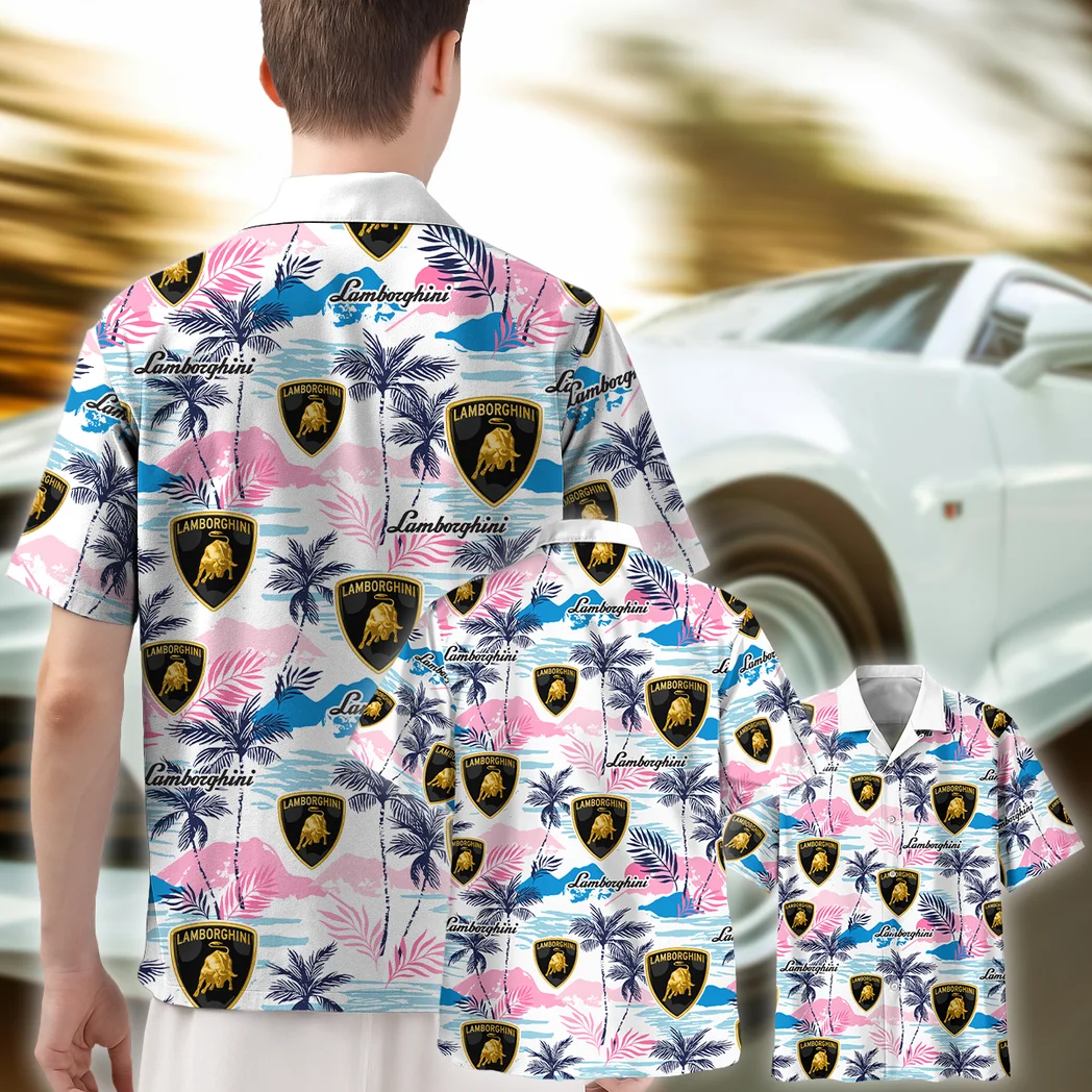 Lamborghini Hawaiian Shirt Logo Print, Custom Ride Button Shirt HVN1538LB
