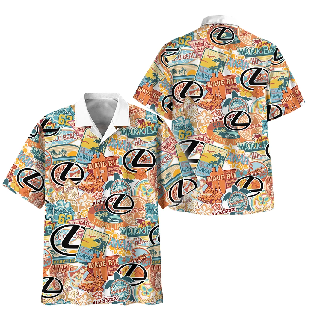 Lexus Hawaiian Shirt Exclusive Logo, Motorsport Vibe Button Shirt HVN1539LE