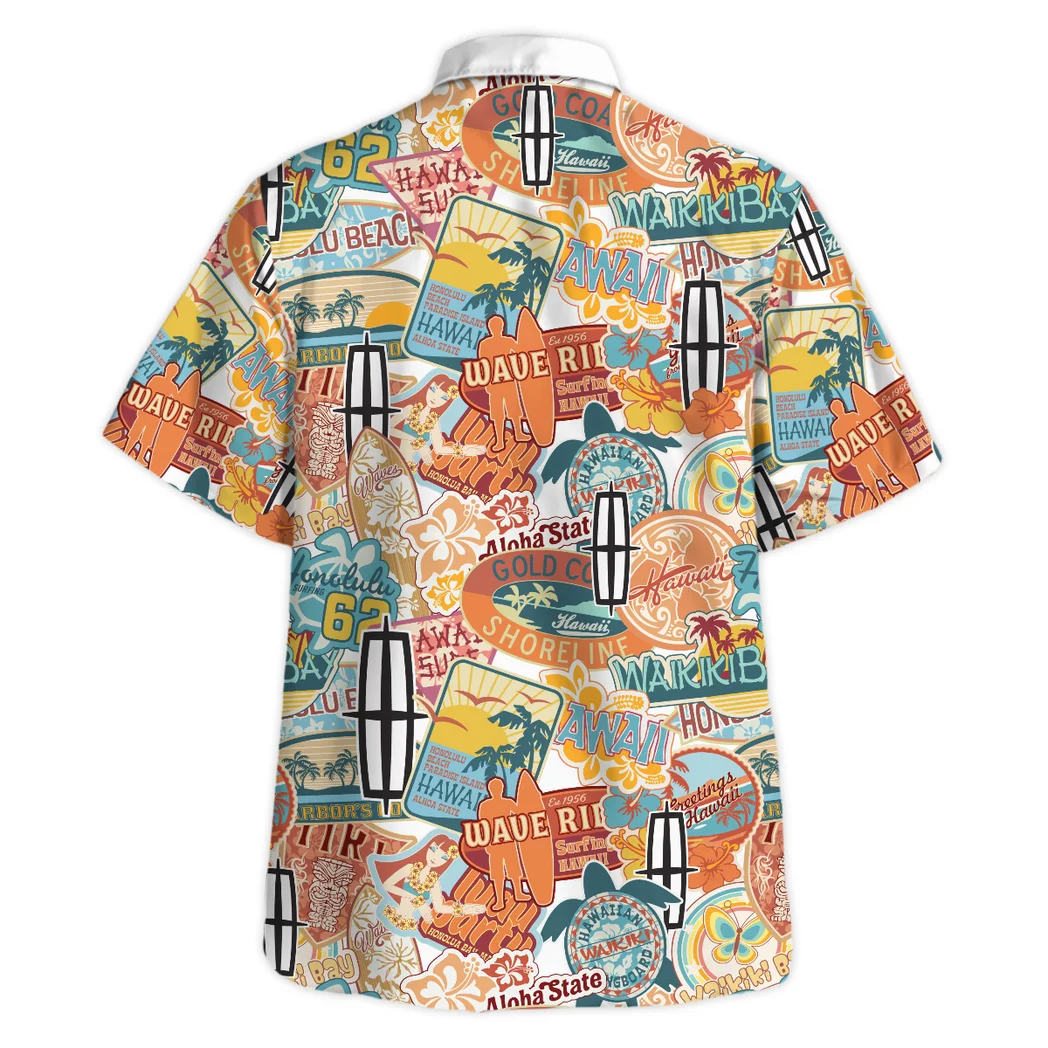 Lincoln Hawaiian Shirt Exclusive Logo, Street Racer Button Shirt HVN1539LI