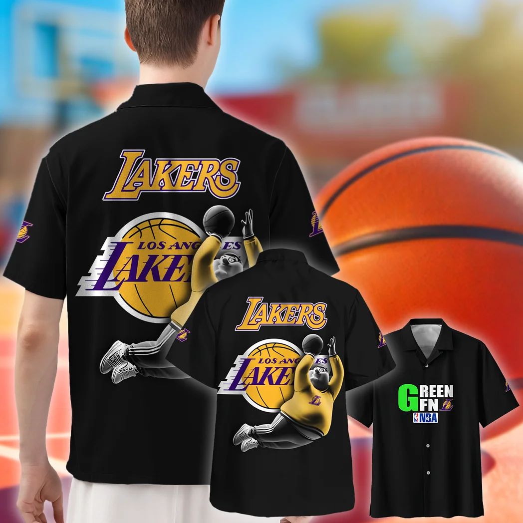 Los Angeles Lakers Hawaiian Shirt Exclusive Logo, Celebration Style Button Shirt HVN1530LAL