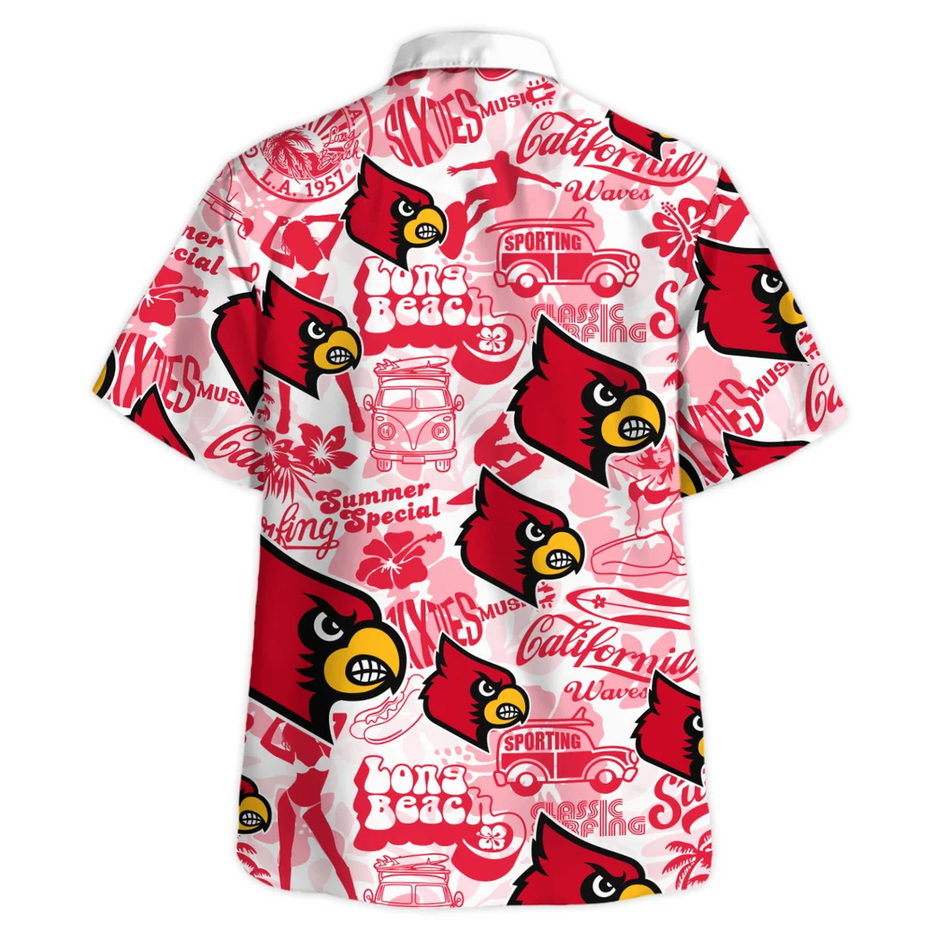 Louisville Cardinals Hawaiian Shirt Logo Print, Fan Pride Button Shirt HVN1467LC