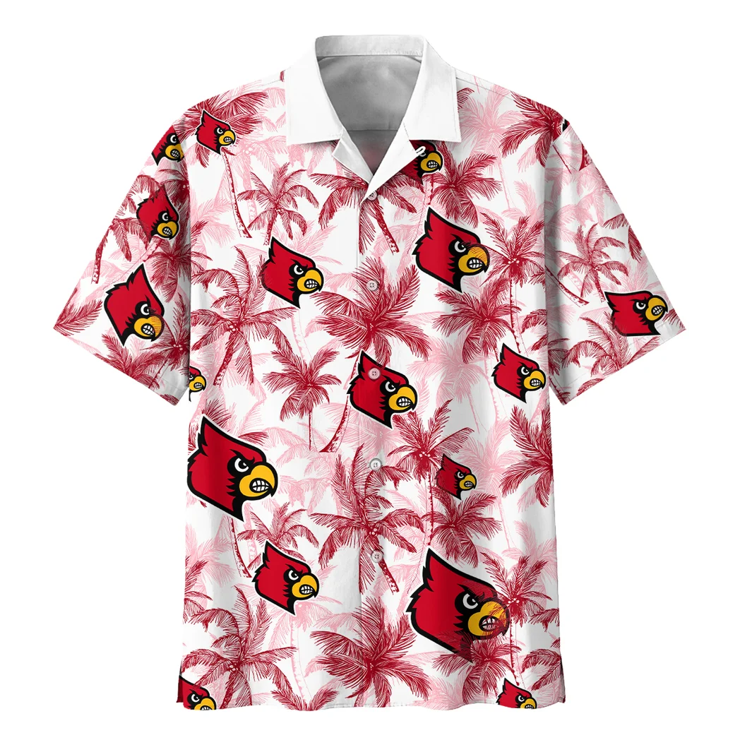 Louisville Cardinals Hawaiian Shirt Logo Print, Sport Pride Button Shirt HVN1468LC