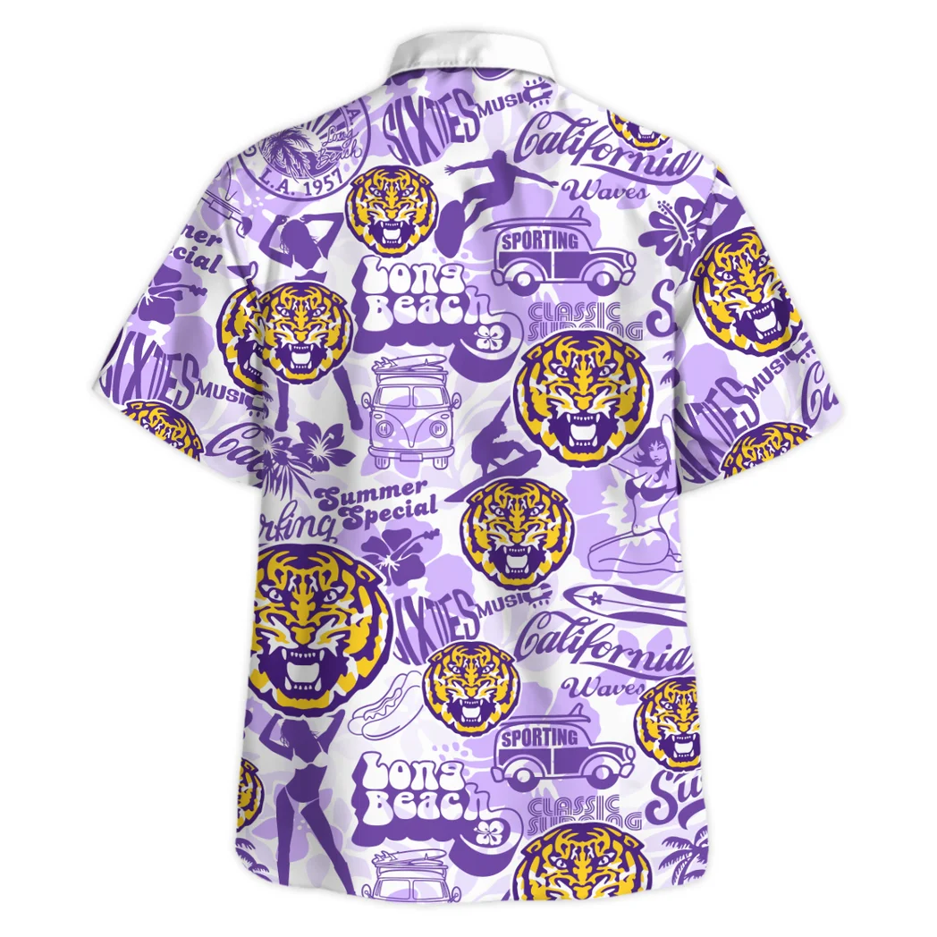 LSU Tigers Hawaiian Shirt Logo Print, Everyday Spirit Button Shirt HVN1467LS