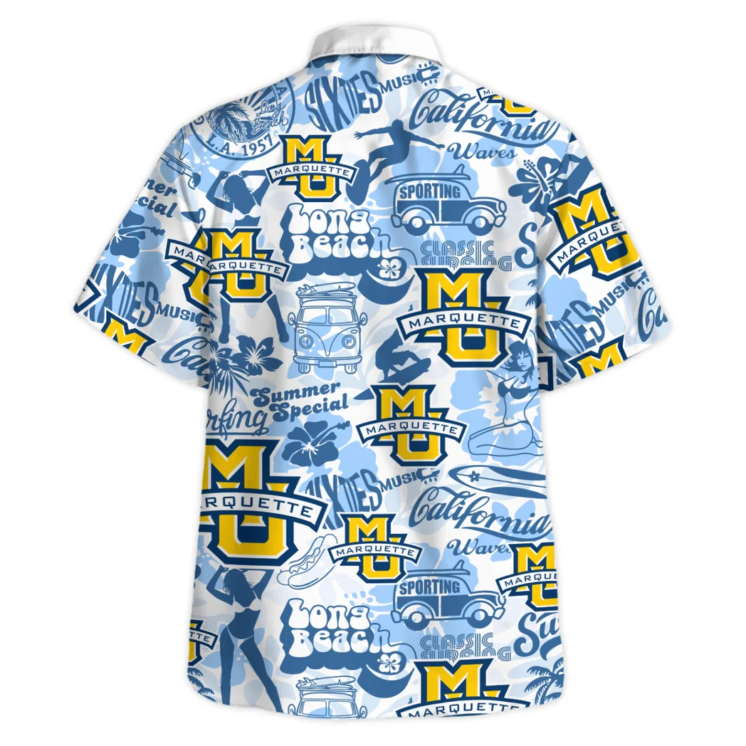 Marquette Golden Eagles Hawaiian Shirt Logo Print, Tropical Match Day Shirt HVN1467MG