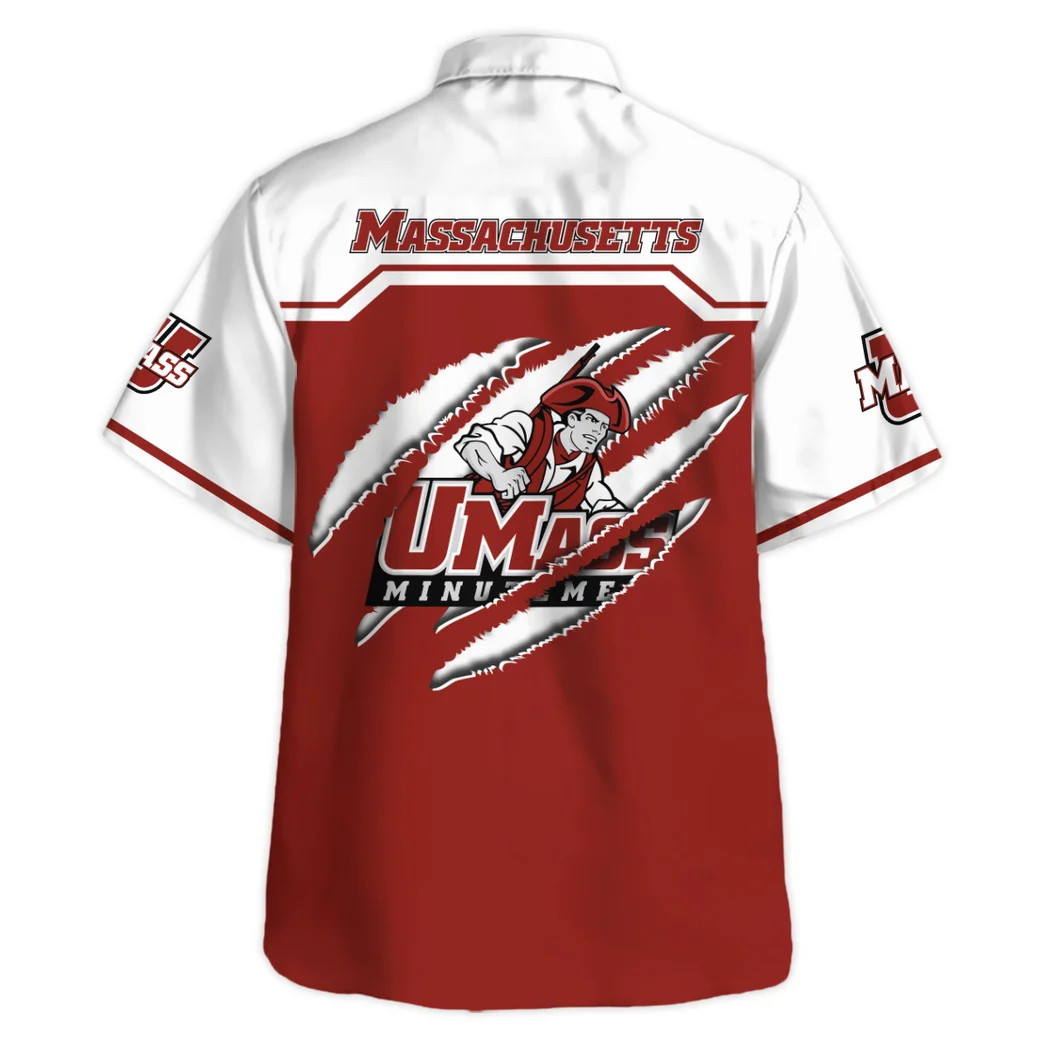 Massachusetts Minutemen Hawaiian Shirt Logo Print, Bold Spirit Button Shirt HVN1469MM