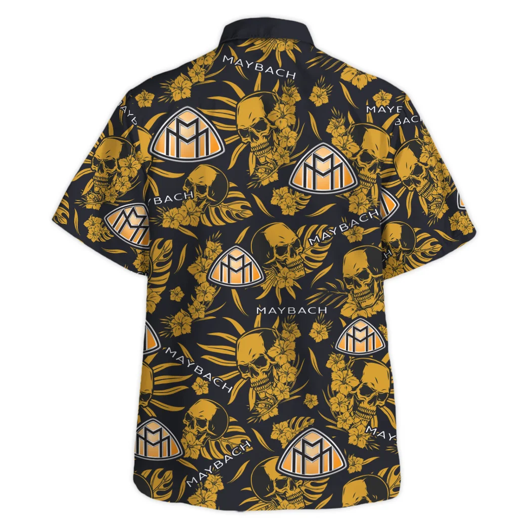 Maybach Hawaiian Shirt Skull Design, Rider\'s Paradise Button Shirt HVN1535MA