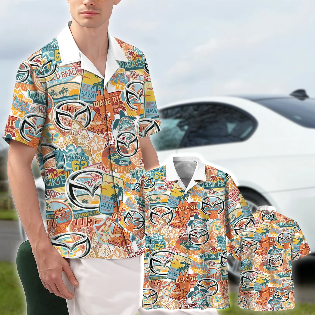 Mazda Hawaiian Shirt Exclusive Logo, Road-Trip Ready Button Shirt HVN1539MAZ