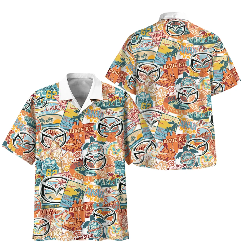 Mazda Hawaiian Shirt Exclusive Logo, Road-Trip Ready Button Shirt HVN1539MAZ