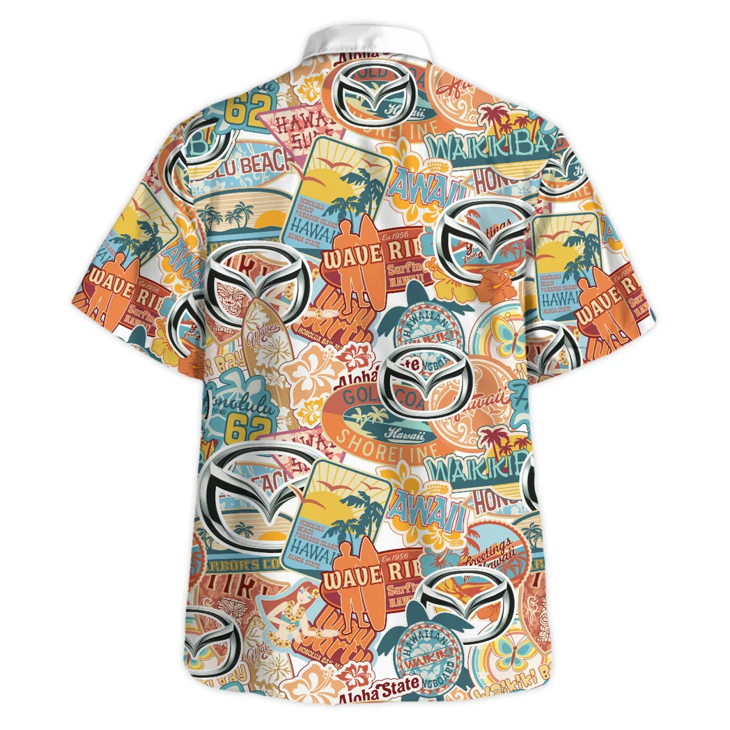 Mazda Hawaiian Shirt Exclusive Logo, Road-Trip Ready Button Shirt HVN1539MAZ