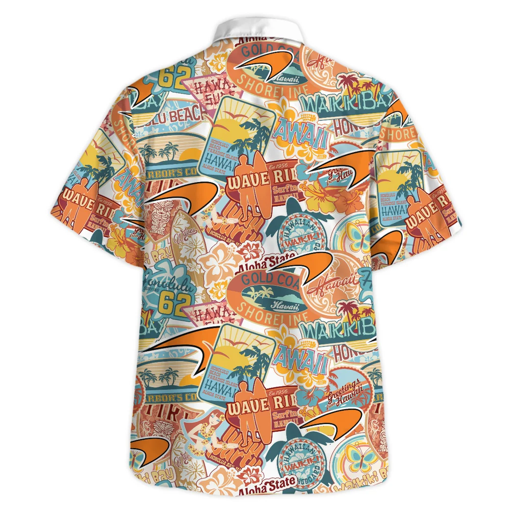 Mclaren Hawaiian Shirt Exclusive Logo, Road Life Button Shirt HVN1539MC