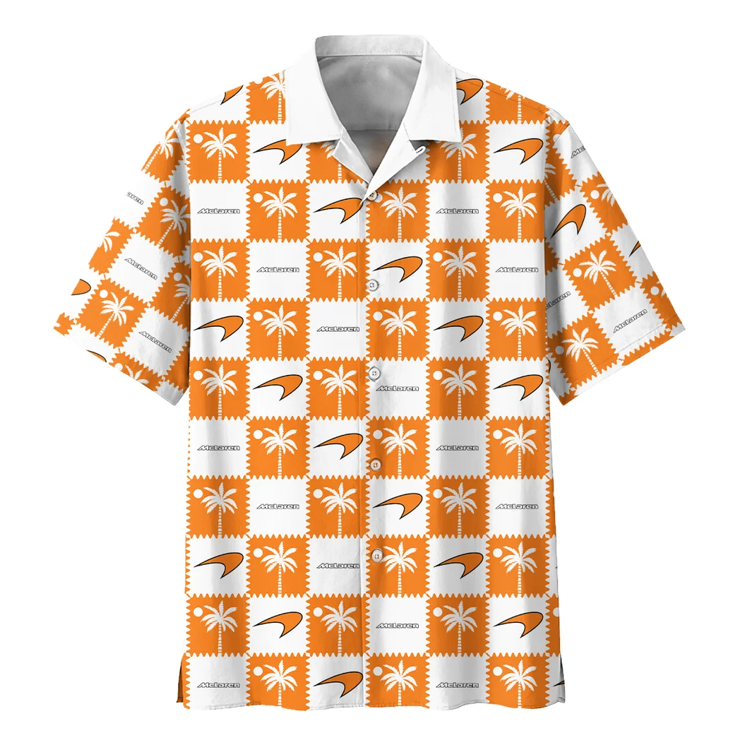 Mclaren Hawaiian Shirt Logo Exclusive, Hot Rod Button Shirt HVN1540MC