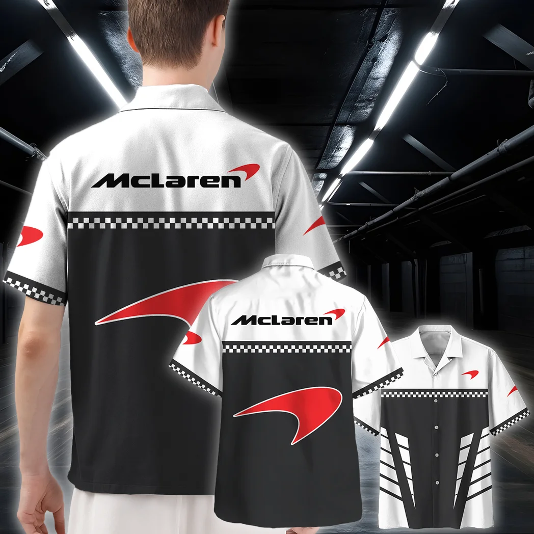 Mclaren Hawaiian Shirt, Retro Driver Button Shirt HVN1385MC
