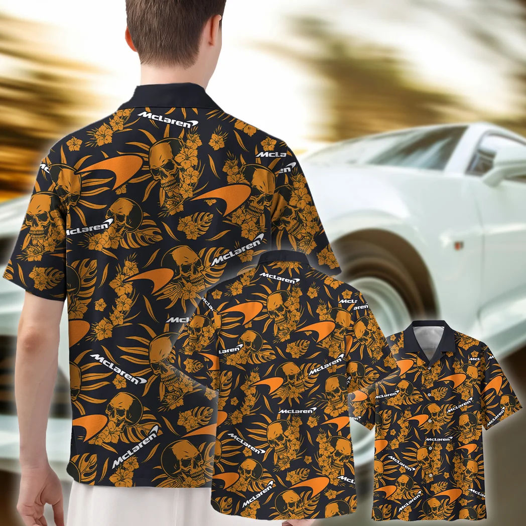Mclaren Hawaiian Shirt Skull Design, Custom Ride Button Shirt HVN1535MC