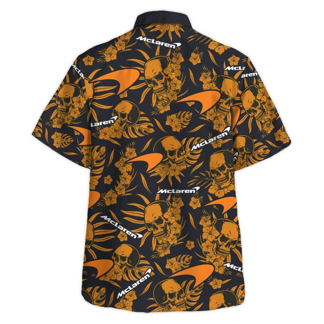 Mclaren Hawaiian Shirt Skull Design, Custom Ride Button Shirt HVN1535MC