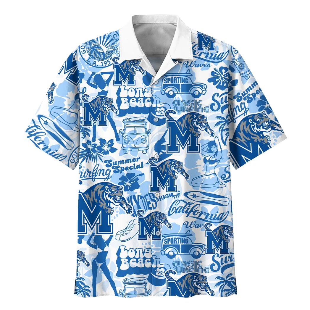 Memphis Tigers Hawaiian Shirt Logo Print, Fan Pride Button Shirt HVN1467ME