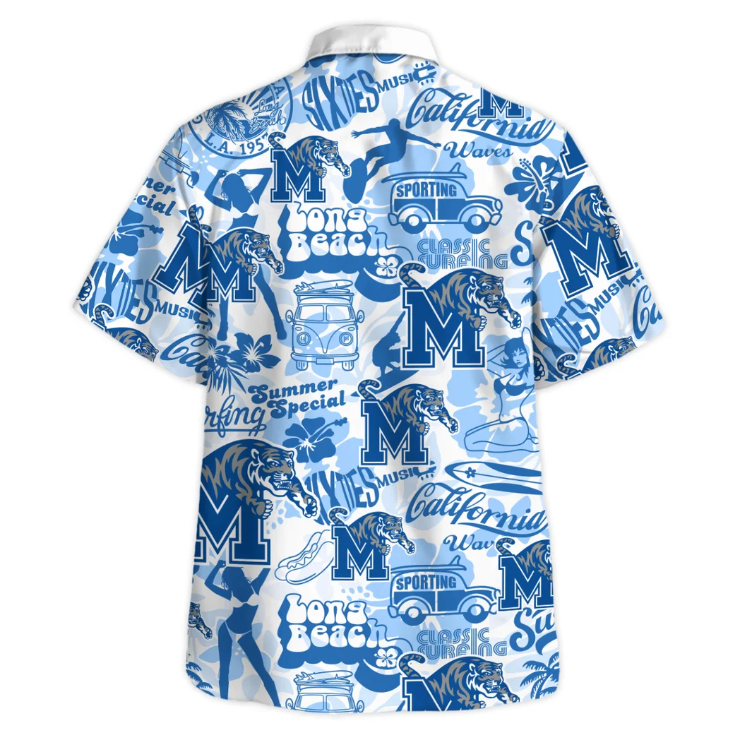 Memphis Tigers Hawaiian Shirt Logo Print, Fan Pride Button Shirt HVN1467ME