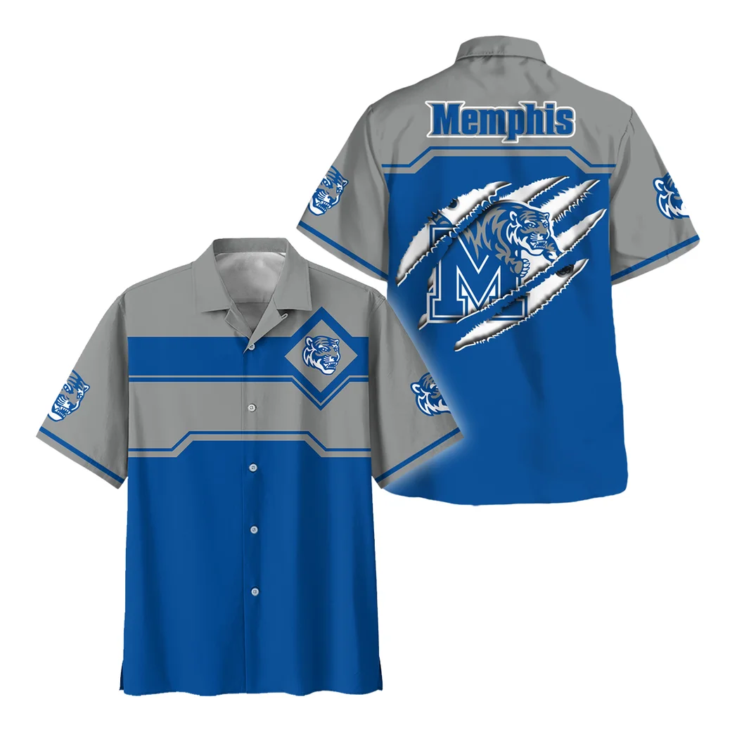 Memphis Tigers Hawaiian Shirt Logo Print, Summer Match Button Shirt HVN1469ME