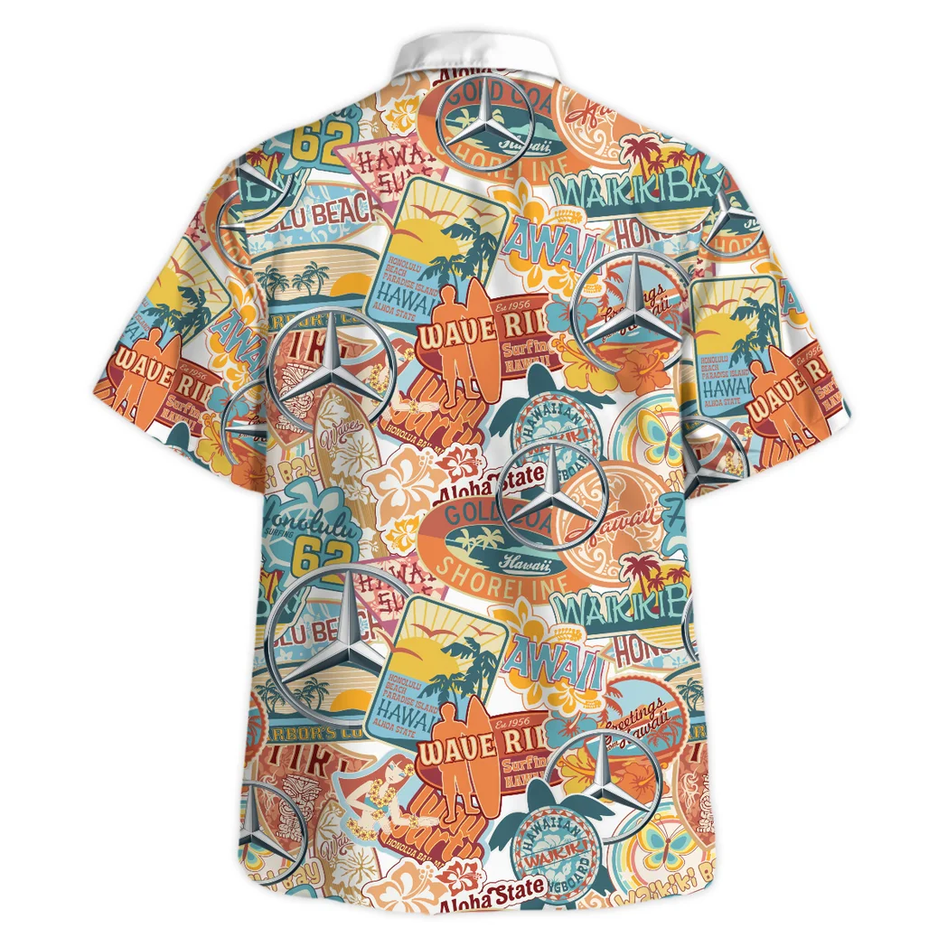 Mercedes Benz Hawaiian Shirt Exclusive Logo, Custom Ride Button Shirt HVN1539MB
