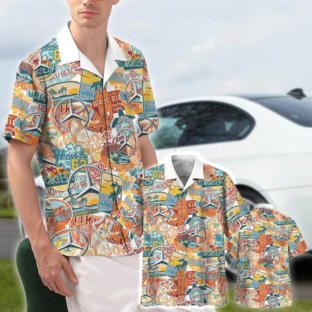 Mercedes Benz Hawaiian Shirt Exclusive Logo, Custom Ride Button Shirt HVN1539MB