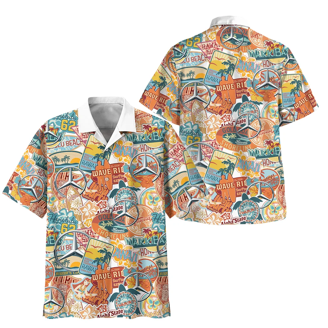 Mercedes Benz Hawaiian Shirt Exclusive Logo, Custom Ride Button Shirt HVN1539MB