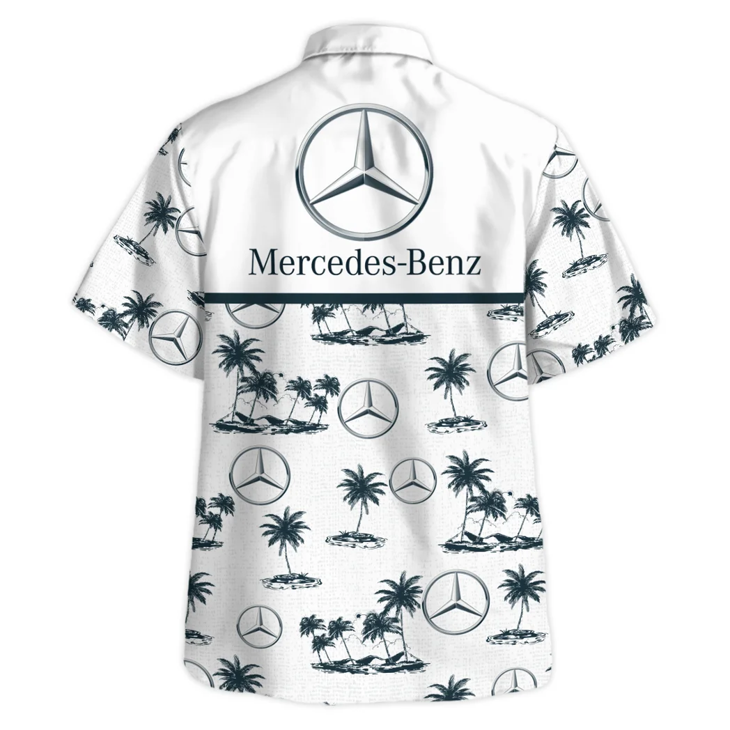 Mercedes Benz Hawaiian Shirt Tropical Style, Auto Fan Button Shirt HVN1536MB