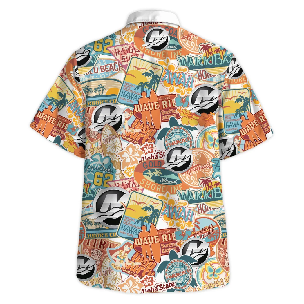 Mercury Marine Hawaiian Shirt Exclusive Logo, Motor Culture Button Shirt HVN1539MM