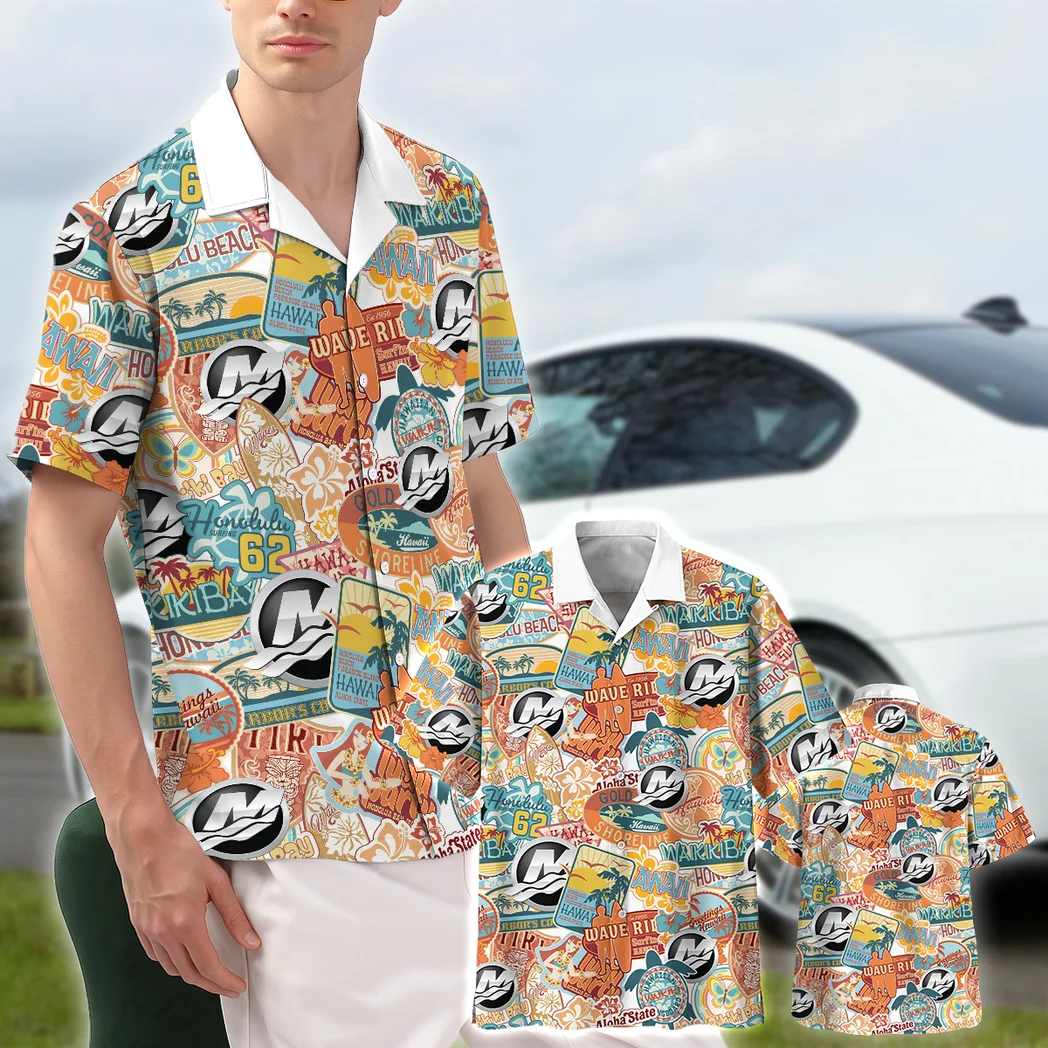 Mercury Marine Hawaiian Shirt Exclusive Logo, Motor Culture Button Shirt HVN1539MM