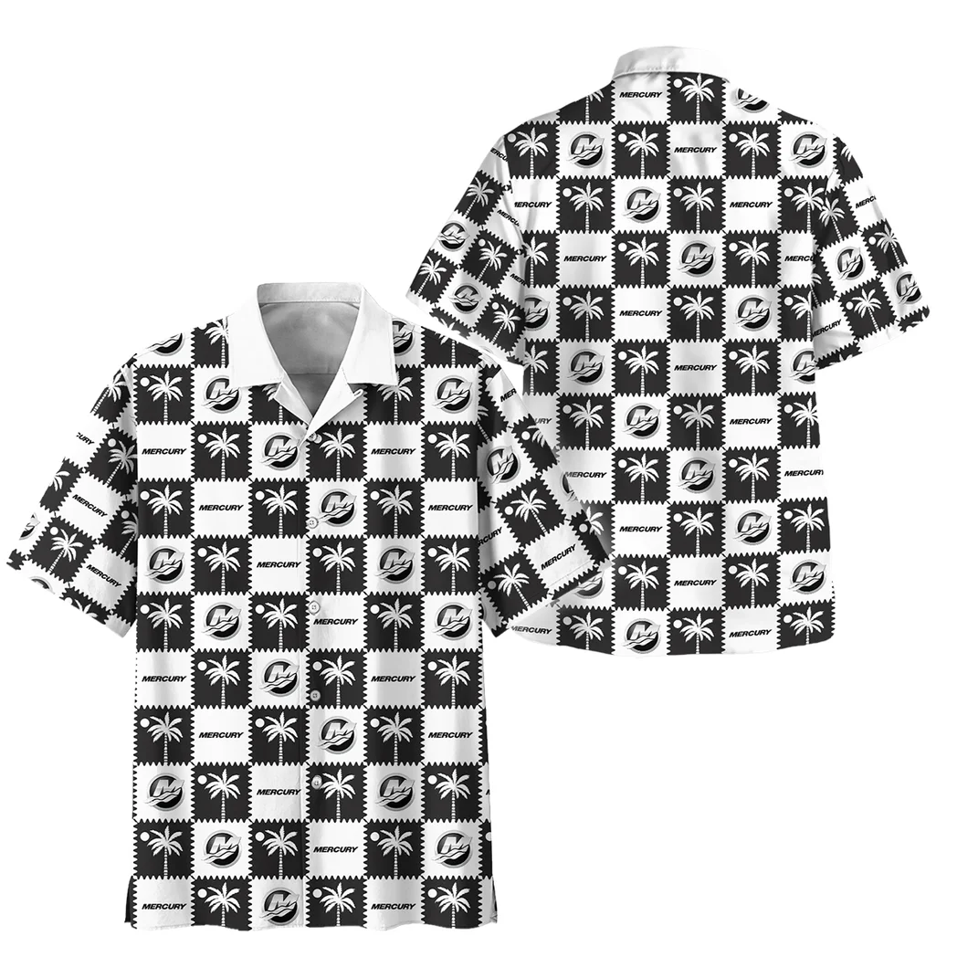 Mercury Marine Hawaiian Shirt Logo Exclusive, Bold Driver Button Shirt HVN1540MM