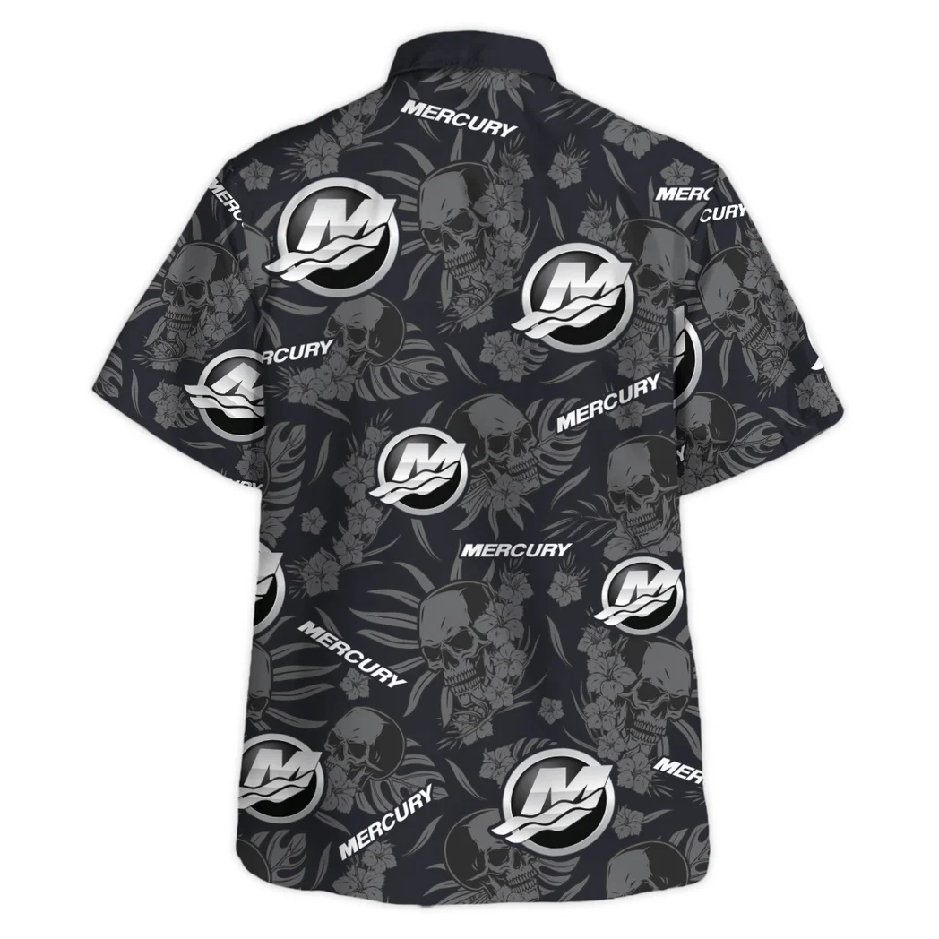 Mercury Marine Hawaiian Shirt Skull Design, Street-Ready Button Shirt HVN1535MM