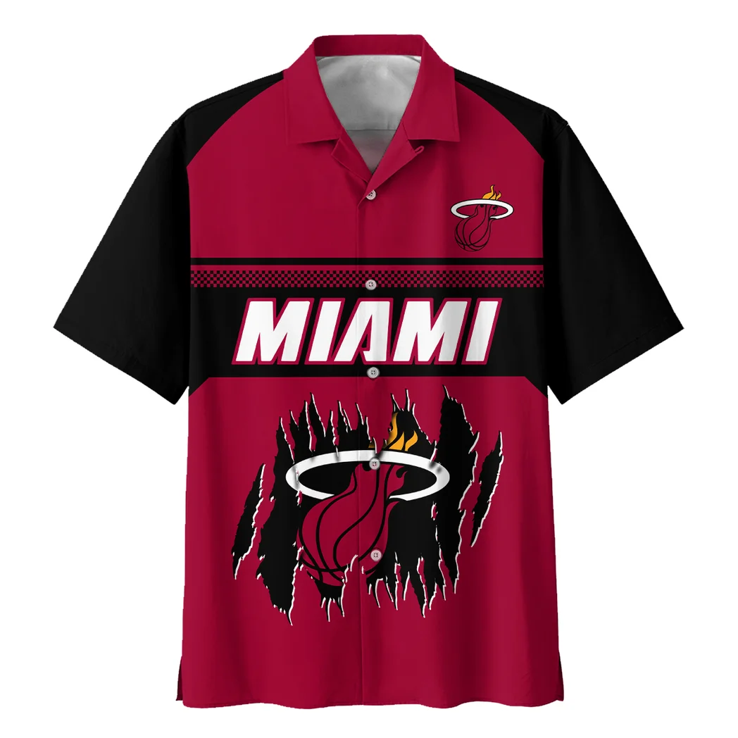 Miami Heat Hawaiian Shirt Logo Print, Bold Supporter Button Shirt HVN1528MH