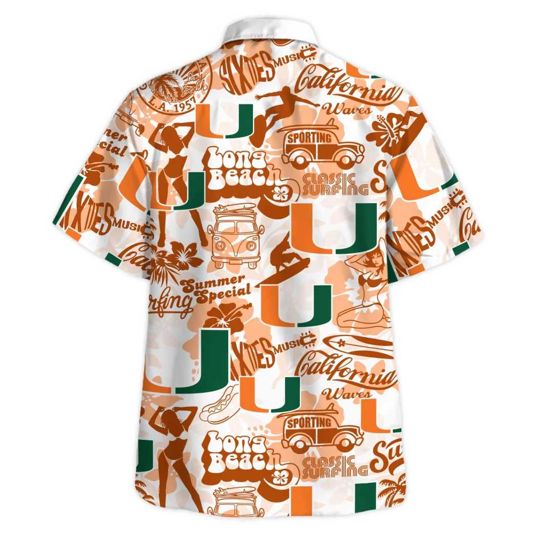 Miami Hurricanes Hawaiian Shirt Logo Print, Loyal Fan Button Shirt HVN1467MH