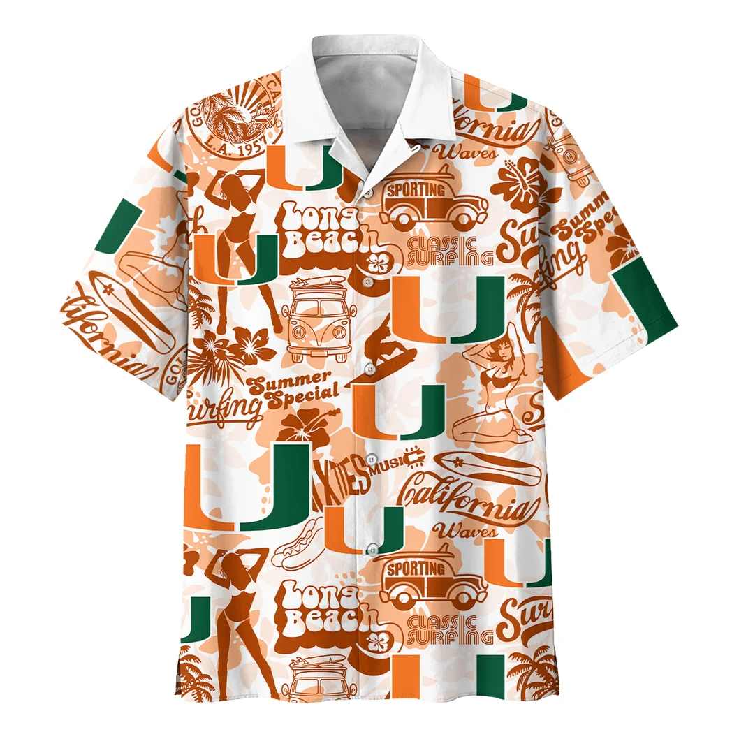 Miami Hurricanes Hawaiian Shirt Logo Print, Loyal Fan Button Shirt HVN1467MH