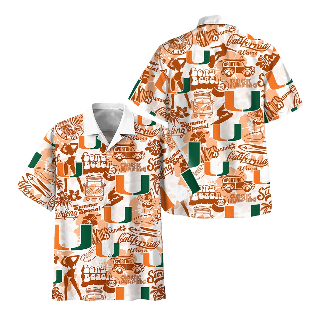 Miami Hurricanes Hawaiian Shirt Logo Print, Loyal Fan Button Shirt HVN1467MH