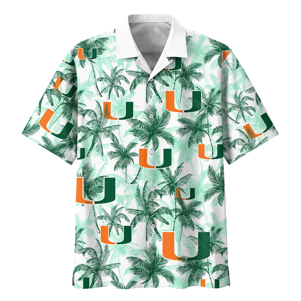 Miami Hurricanes Hawaiian Shirt Logo Print, Match Day Button Shirt HVN1468MH