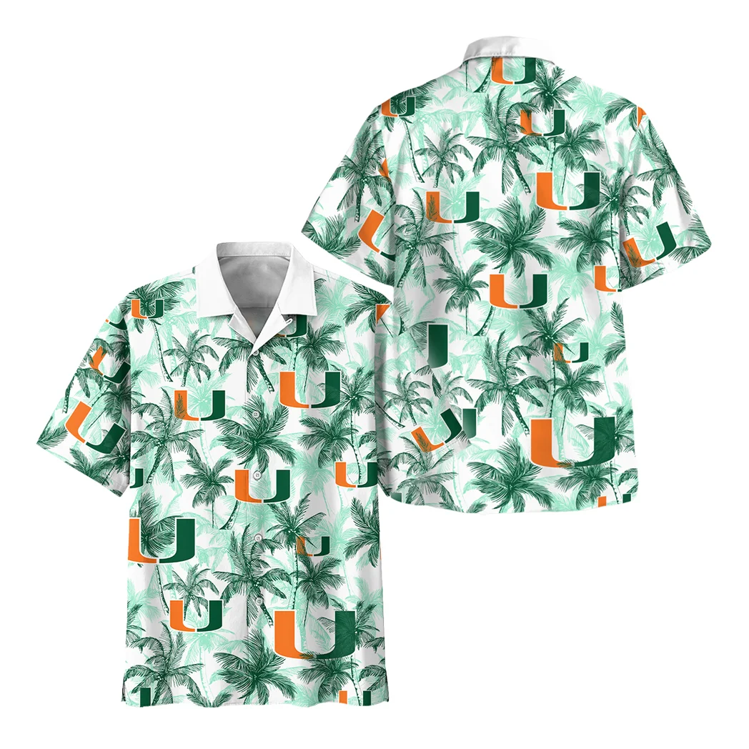 Miami Hurricanes Hawaiian Shirt Logo Print, Match Day Button Shirt HVN1468MH