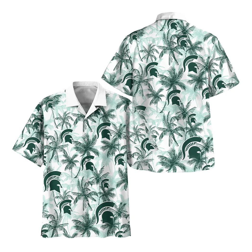 Michigan State Spartans Hawaiian Shirt Logo Print, Everyday Fan Button Shirt HVN1468MS