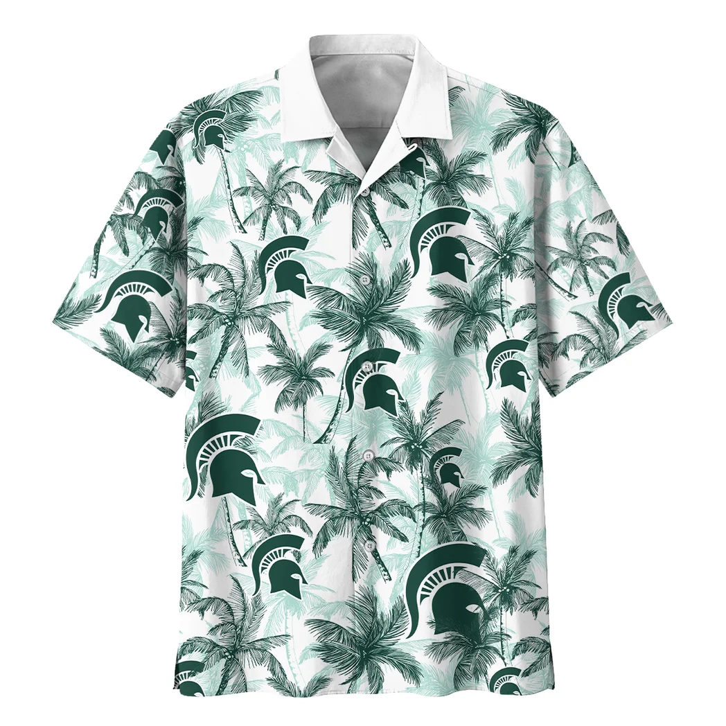 Michigan State Spartans Hawaiian Shirt Logo Print, Everyday Fan Button Shirt HVN1468MS