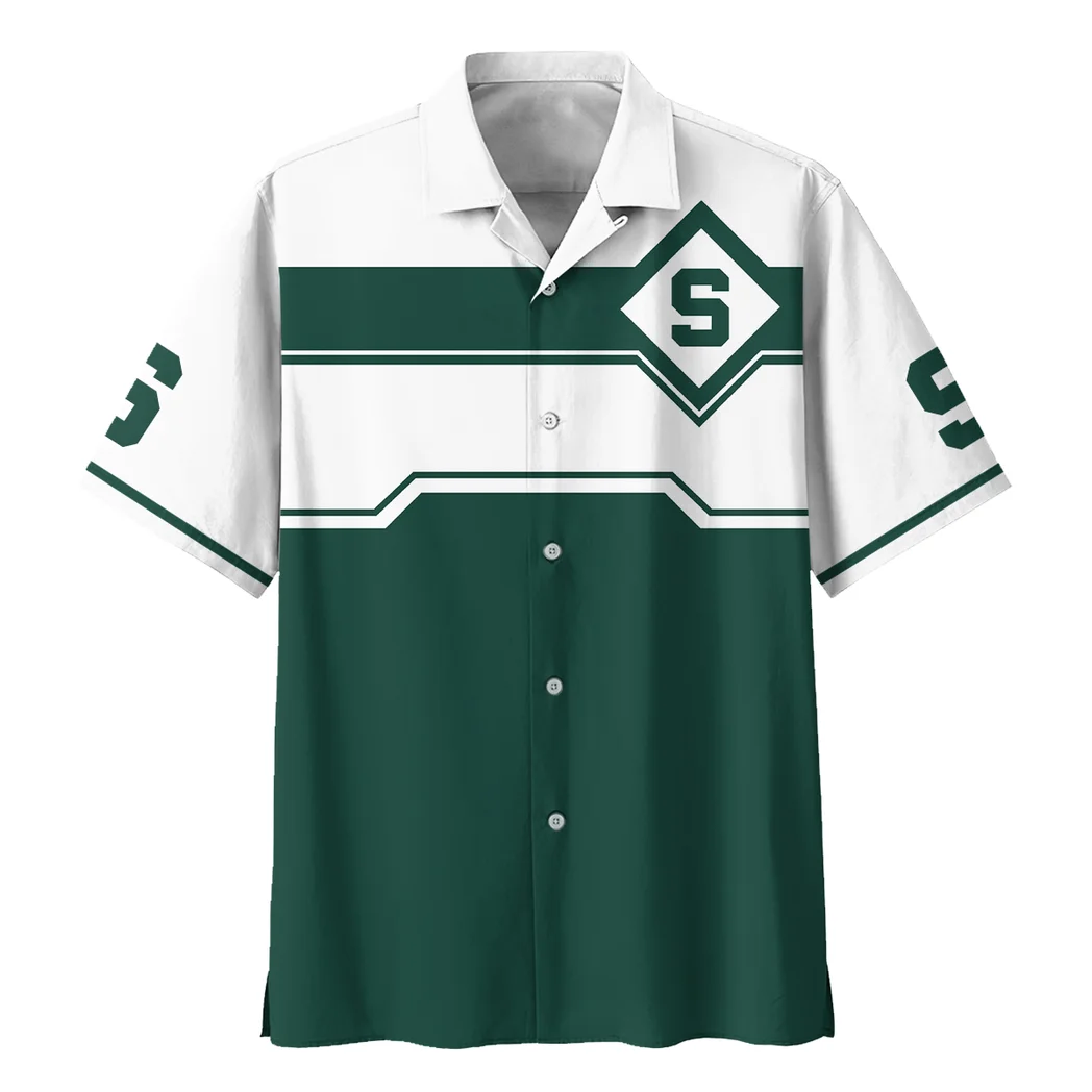 Michigan State Spartans Hawaiian Shirt Logo Print, Everyday Fan Button Shirt HVN1469MS