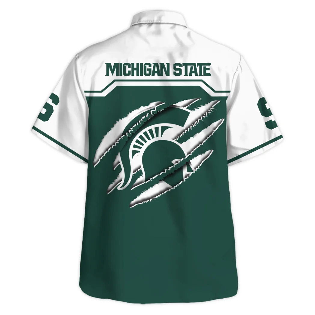 Michigan State Spartans Hawaiian Shirt Logo Print, Everyday Fan Button Shirt HVN1469MS