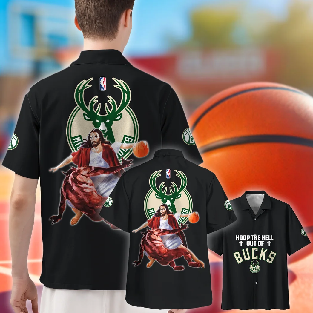 Milwaukee Bucks Hawaiian Shirt Logo Print, Tailgate Vibe Button Shirt HVN1532MB