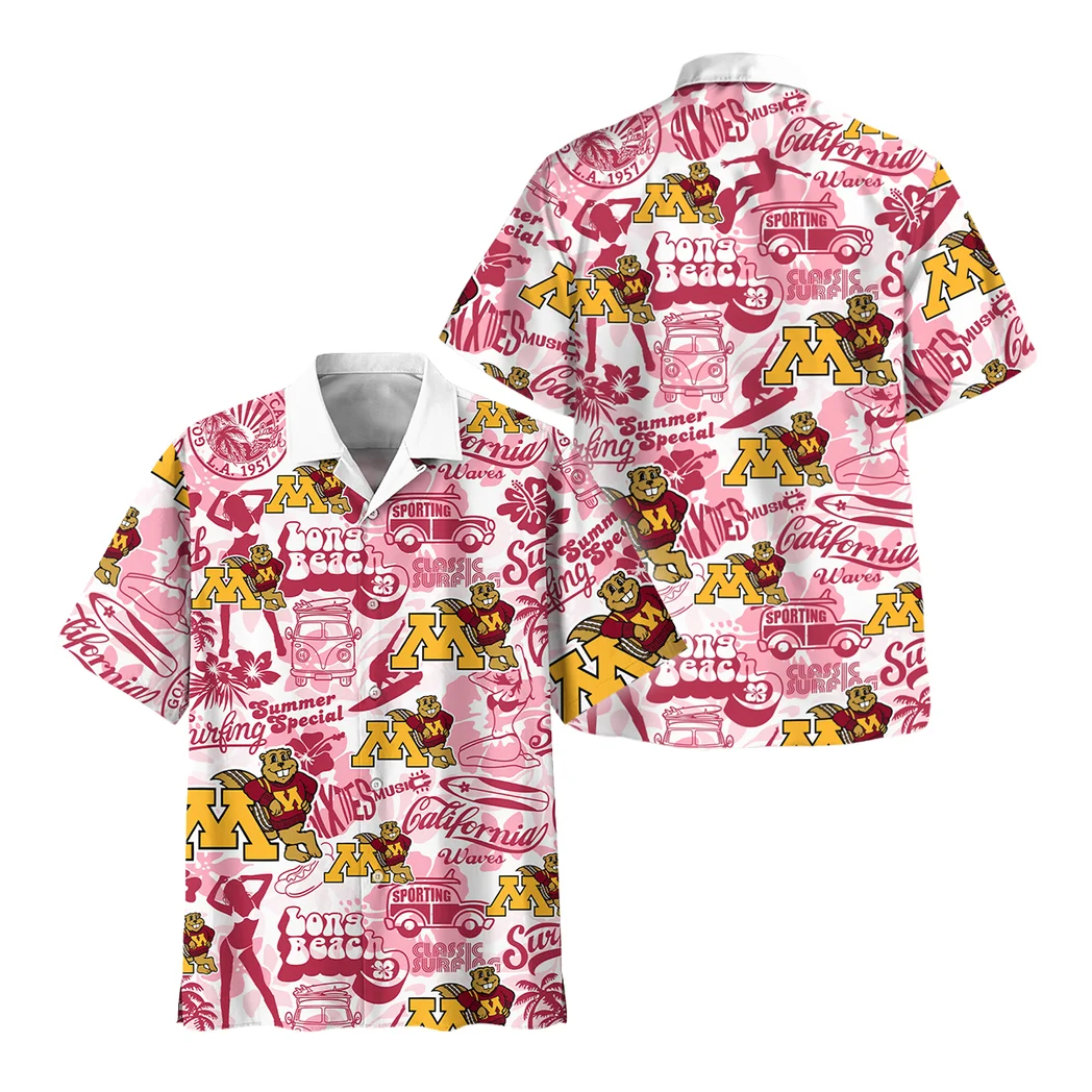 Minnesota Golden Gophers Hawaiian Shirt Logo Print, Bold Spirit Button Shirt HVN1467MG