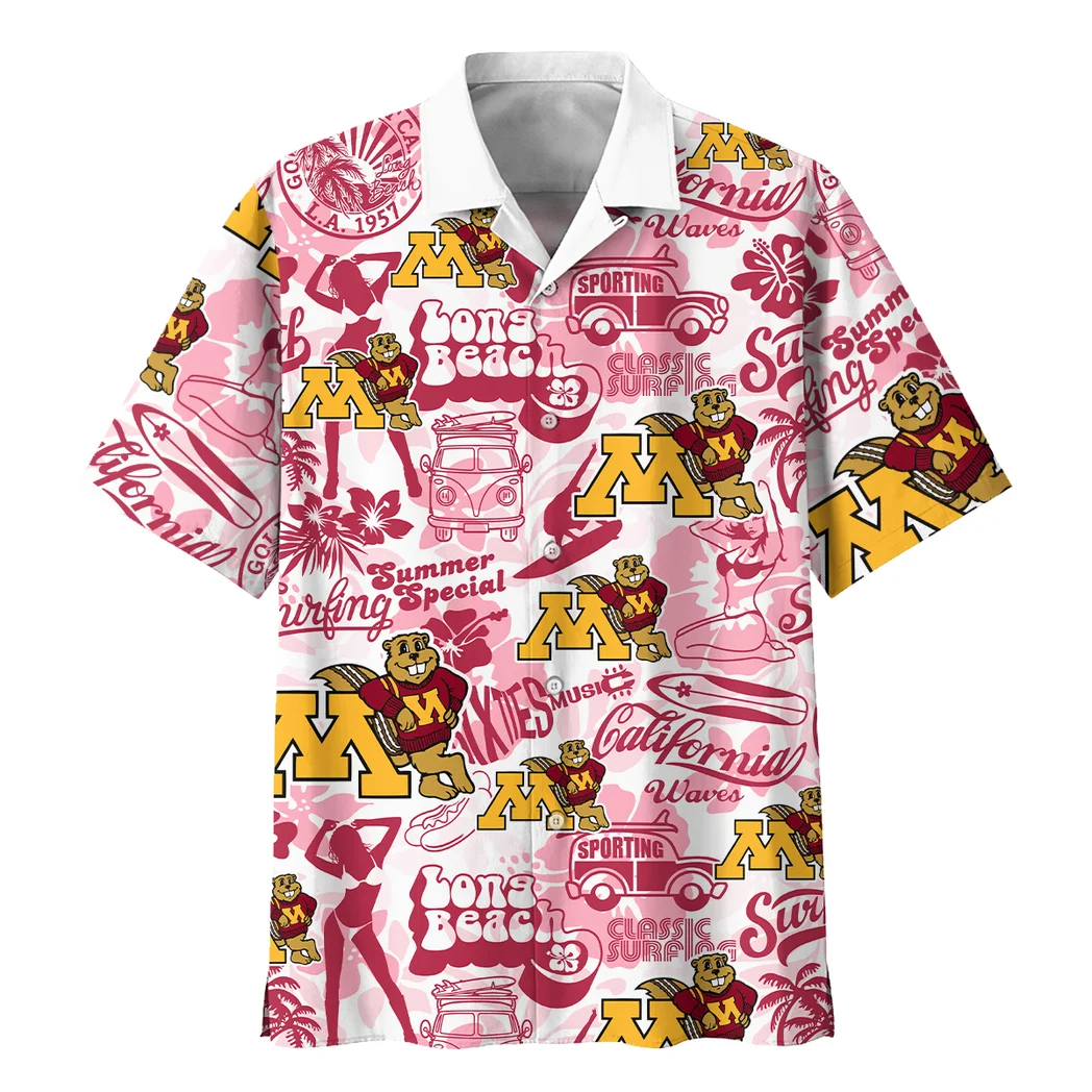 Minnesota Golden Gophers Hawaiian Shirt Logo Print, Bold Spirit Button Shirt HVN1467MG
