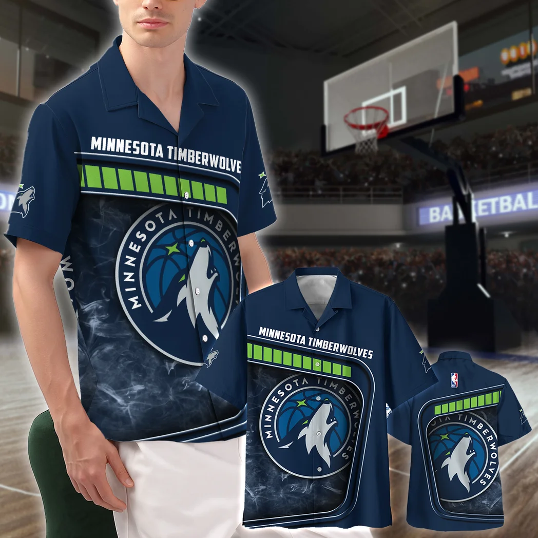 Minnesota Timberwolves Hawaiian Shirt Excluisve Logo, Bold Supporter Button Shirt HVN1527MT