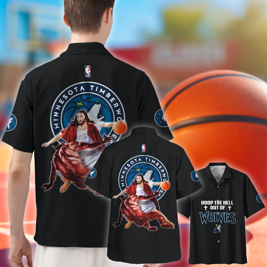 Minnesota Timberwolves Hawaiian Shirt Logo Print, Tropical Supporter Button Shirt HVN1532MT