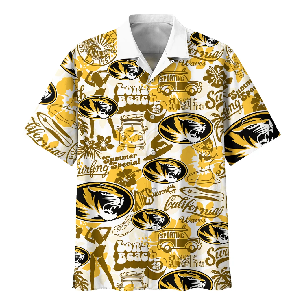 Missouri Tigers Hawaiian Shirt Logo Print, Everyday Spirit Button Shirt HVN1467MT