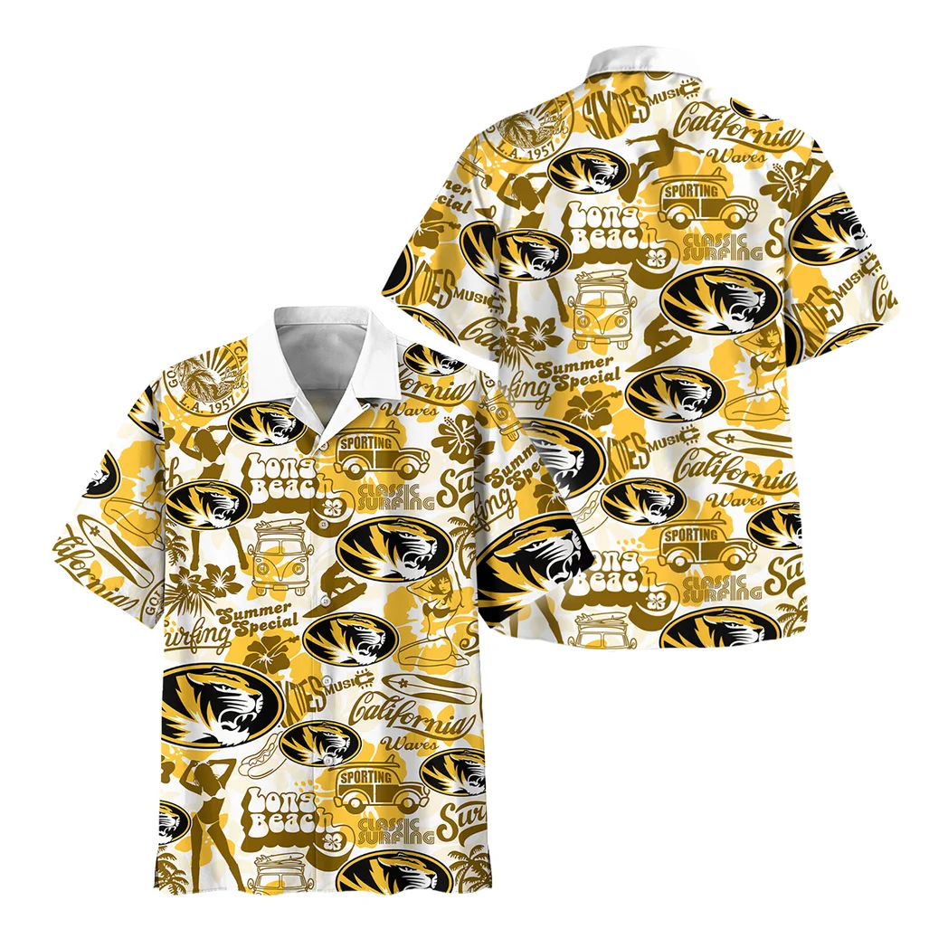 Missouri Tigers Hawaiian Shirt Logo Print, Everyday Spirit Button Shirt HVN1467MT