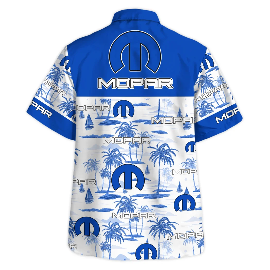 Mopar Hawaiian Shirt Exclusive Logo, Road Life Button Shirt HVN1534MO