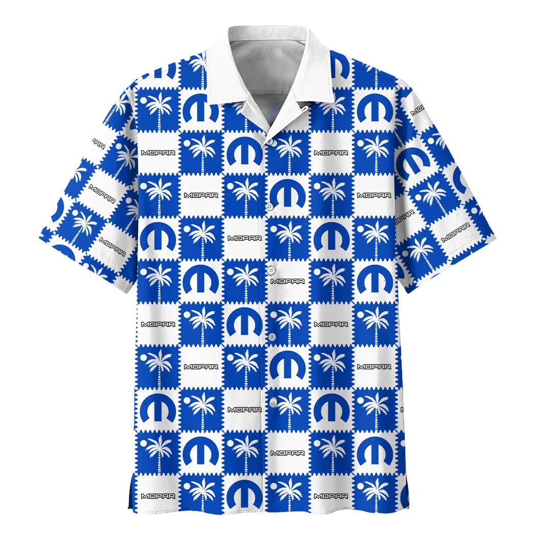 Mopar Hawaiian Shirt Logo Exclusive, Auto Fan Button Shirt HVN1540MO